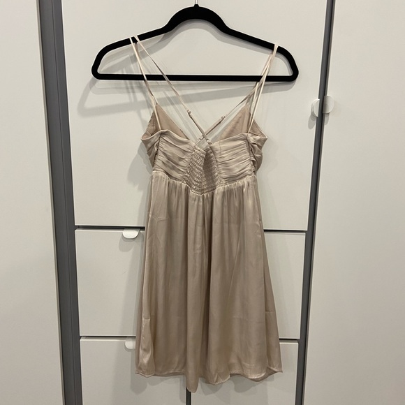 Dynamite - Satin Mini Trapeze Dress - Polished Pearl - Size XXS - Picture 2 of 7